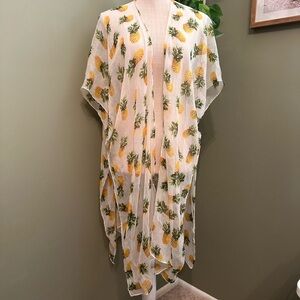 Pineapple Print Sheer Kimono
